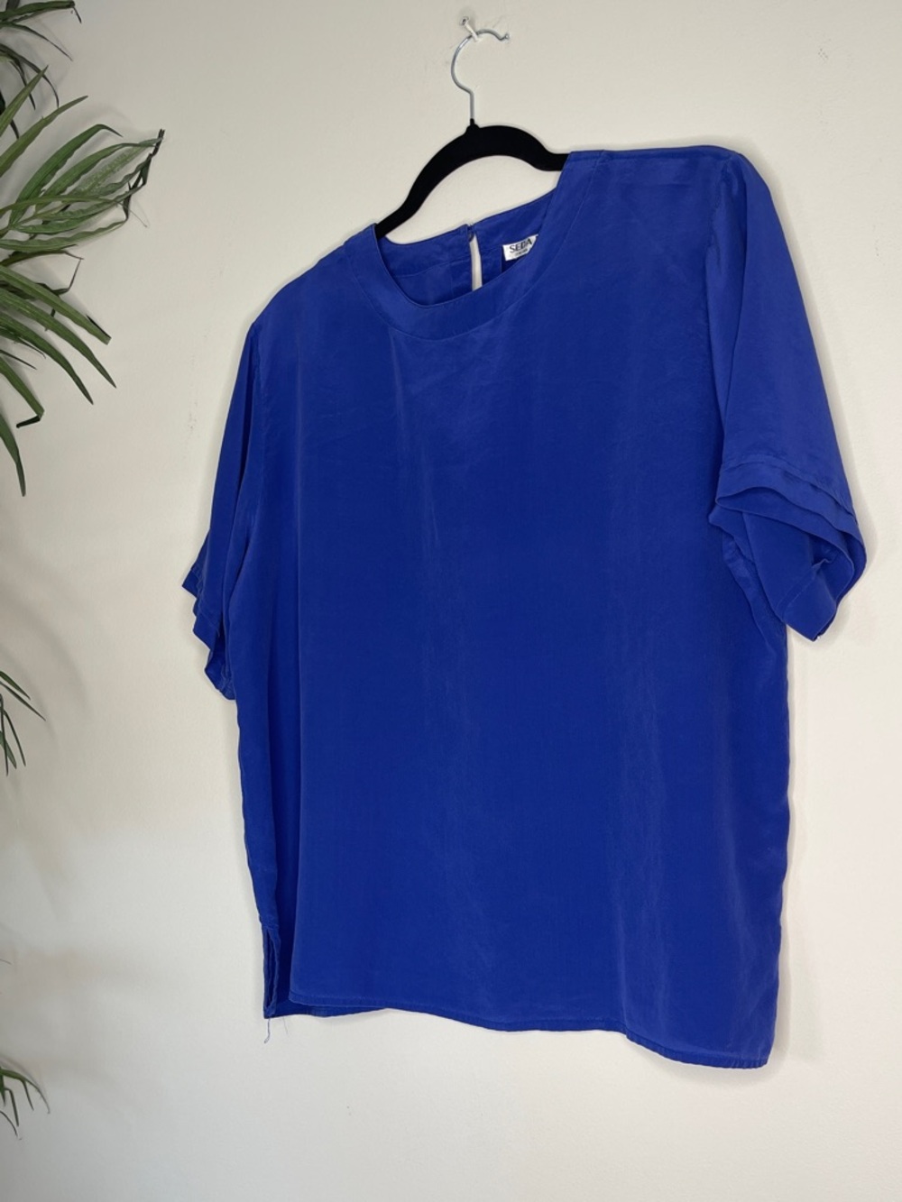 SEDA FASHION | 100% Pure Silk Blouse | Royal Blue | Large